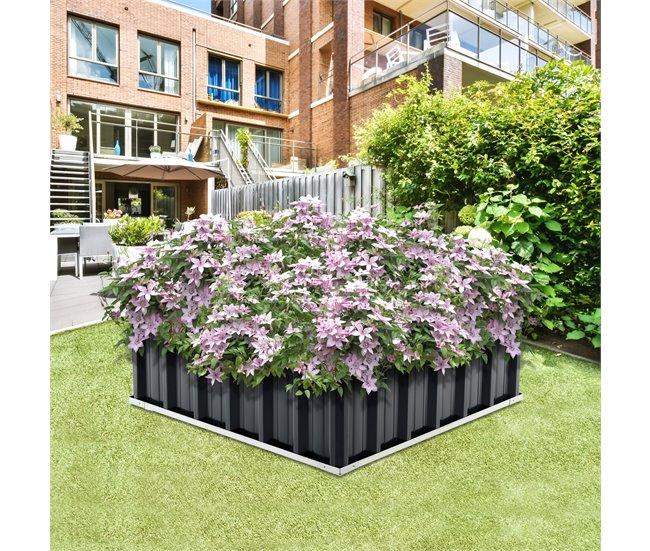 Conforama Arriate De Altura Zevenaar Acero Galvanizado 90 X 90 X 30 Cm Gris Antracita [en.casa]