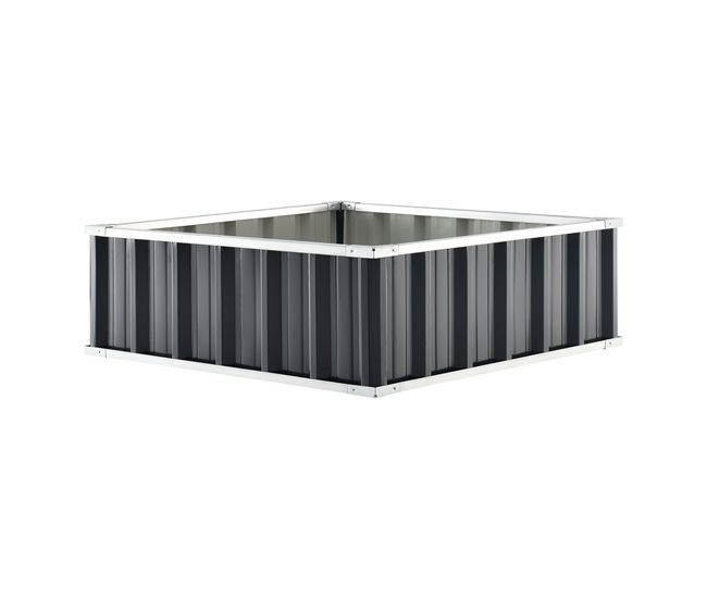 Conforama Arriate De Altura Zevenaar Acero Galvanizado 90 X 90 X 30 Cm Gris Antracita [en.casa]