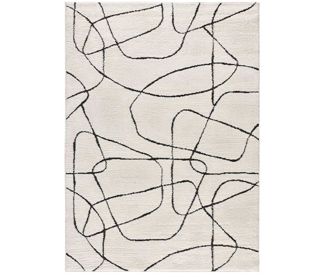 Conforama ATTICGO Alfombra geométrica con relieve BLANCHE en color blanco 160 x 230 cm