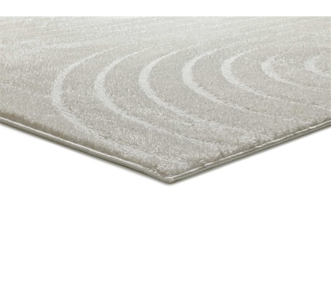 Conforama ATTICGO Alfombra Geométrica Con Relieve BLANCHE En Color Blanco 120 X 170 Cm
