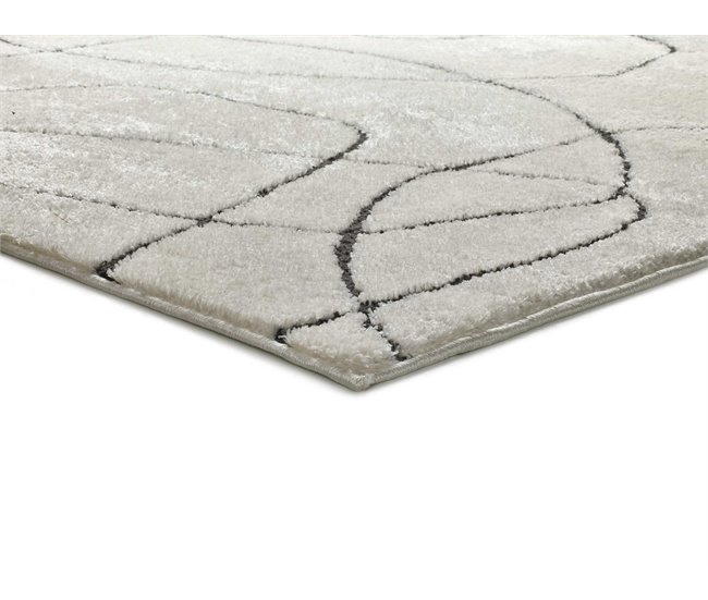 Conforama ATTICGO Alfombra Geométrica Con Relieve BLANCHE En Color Blanco 80 X 150 Cm