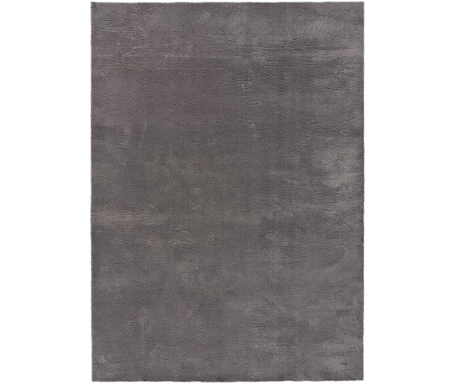 Conforama ATTICGO Alfombra lisa lavable LOFT en color antracita 140 x 200 cm