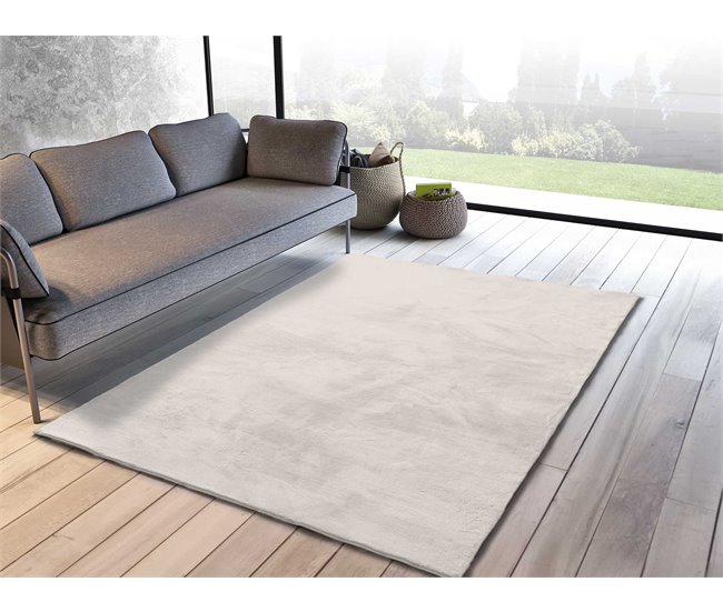 Conforama ATTICGO Alfombra Lisa Suave Lavable XIANA En Color Blanco 50 X 80 Cm