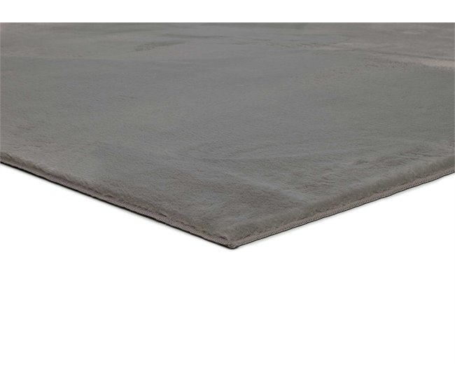 Conforama ATTICGO Alfombra Lisa Suave Lavable XIANA En Color Gris 80 X 150 Cm