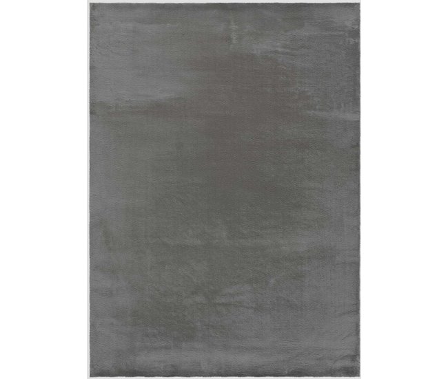 Conforama ATTICGO Alfombra lisa suave lavable XIANA en color gris 80 x 150 cm