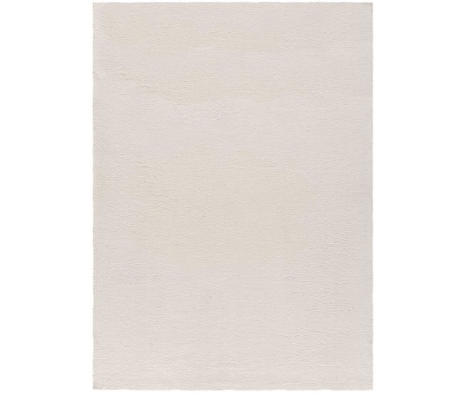 Conforama ATTICGO Alfombra lisa suave lavable XIANA en color blanco 50 x 80 cm