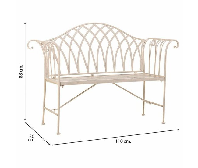 Conforama Banco Alexandra House Living Blanco Hierro 50 X 88 X 110 Cm