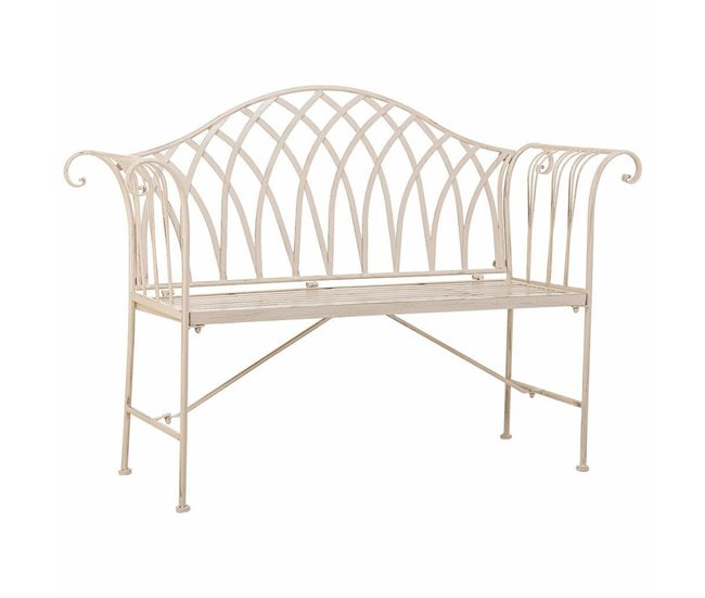 Conforama Banco Alexandra House Living Blanco Hierro 50 x 88 x 110 cm