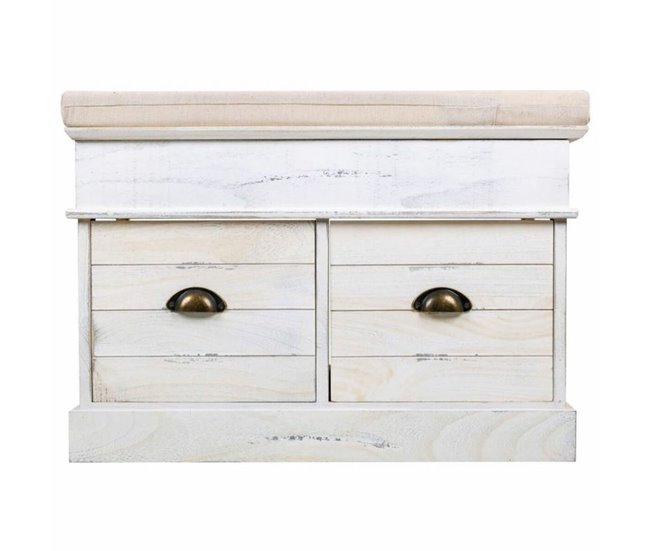 Conforama Banco Baúl Alexandra House Living Blanco Madera De Paulonia Madera MDF 35 X 50 X 70 Cm