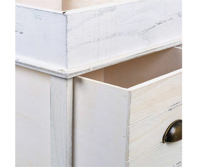 Conforama Banco Baúl Alexandra House Living Blanco Madera De Paulonia Madera MDF 35 X 50 X 70 Cm