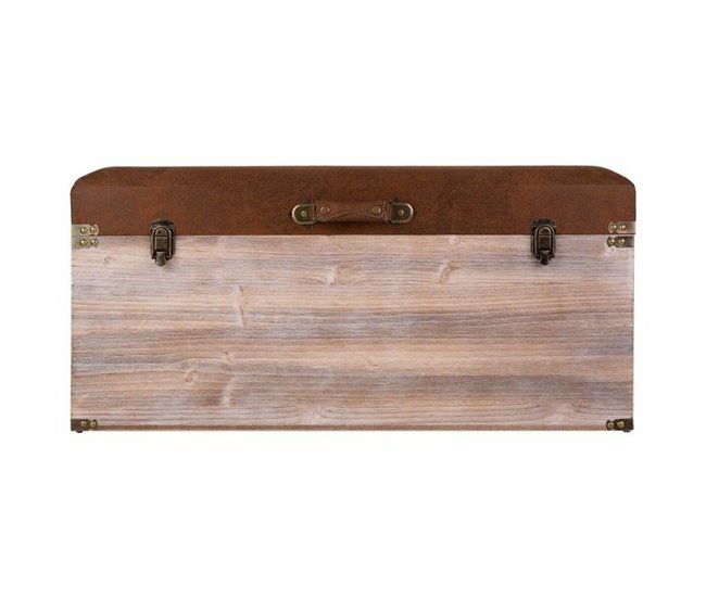 Conforama Banco baúl Alexandra House Living Marrón Poliuretano Madera MDF 40 x 38 x 80 cm