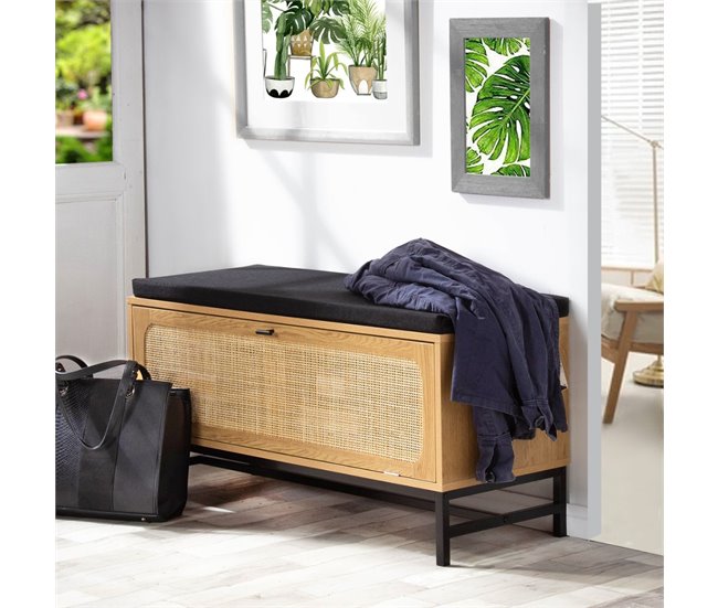 Conforama Banco Con Almacenaje Para Zapatos - Frente De Ratán