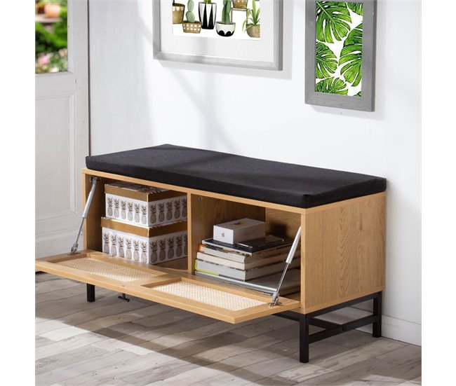 Conforama Banco Con Almacenaje Para Zapatos - Frente De Ratán