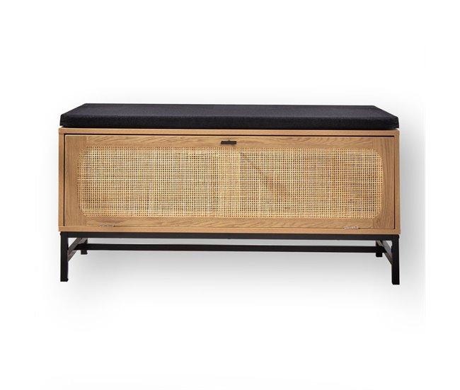 Conforama Banco con almacenaje para zapatos - Frente de ratán