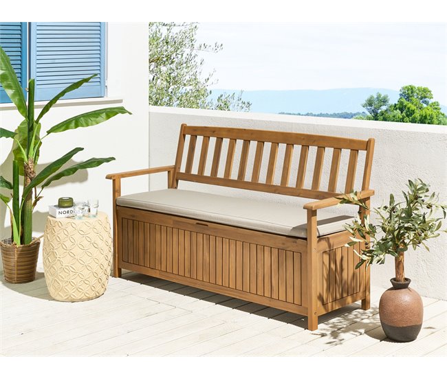 Conforama Banco Con Cojín Madera 160 Cm Gris Pardo SOVANA