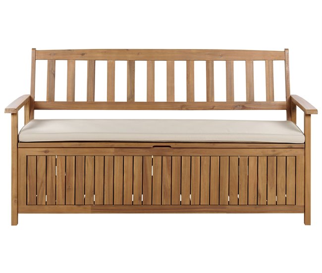 Conforama Banco con cojín Madera 160 cm Gris pardo SOVANA