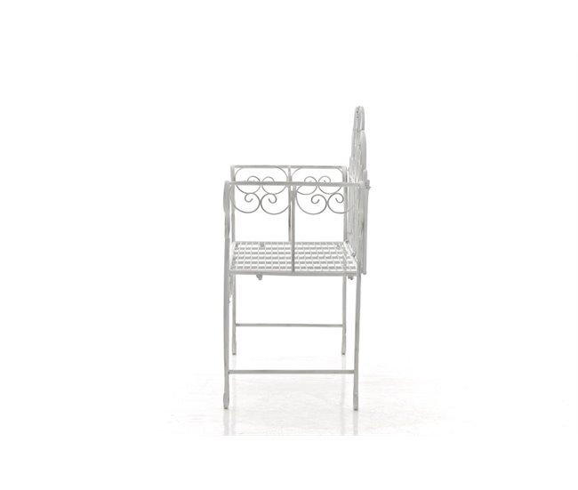 Conforama Banco De Jardín MINNA Metal Blanco Antiguo 46X128X94 Cm