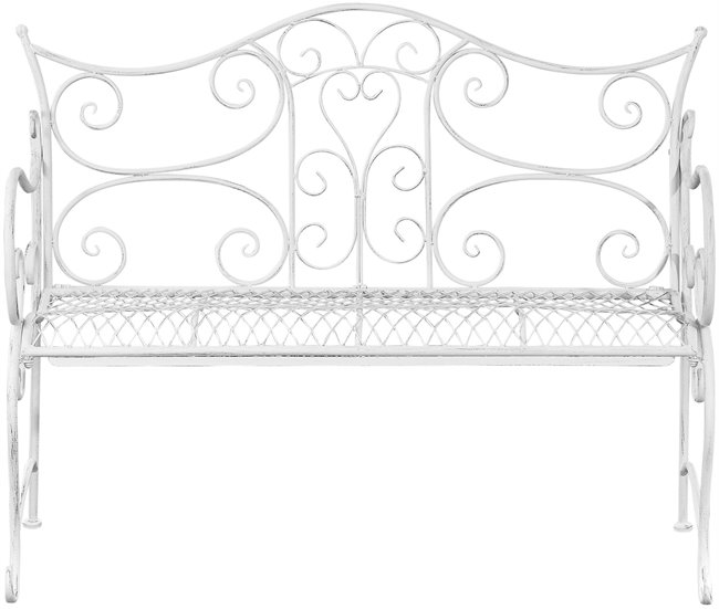 Conforama Banco De Jardín Tara Metal Blanco Antiguo 47X113X89 Cm