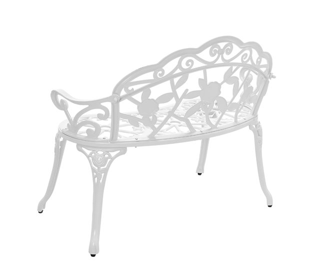 Conforama Banco Para Jardín 2 Plazas Hierro Fundido 100x54x80cm Blanco [casa.pro]