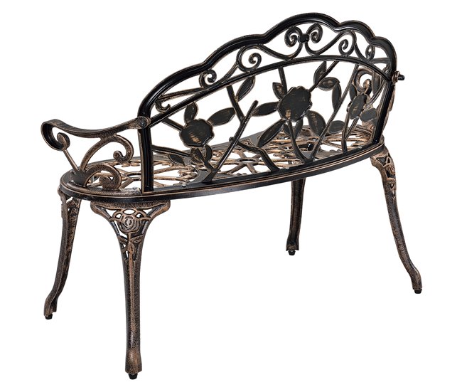 Conforama Banco Para Jardín 2 Plazas Hierro Fundido 100x54x80cm Bronce [casa.pro]