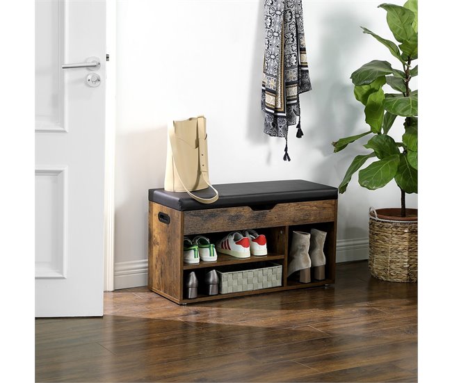 Conforama Banco Para Zapatos 3 Compartimentos Y 1 Contenador - L80 Cm