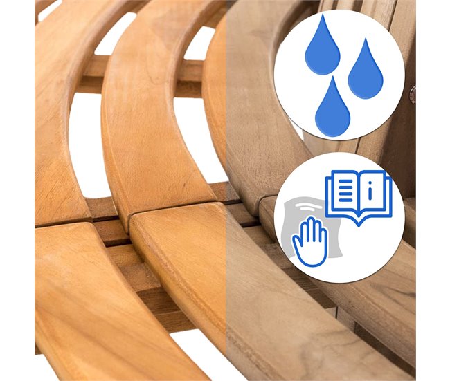 Conforama Banco Semicircular Leming Madera Teca 100X200X90 Cm