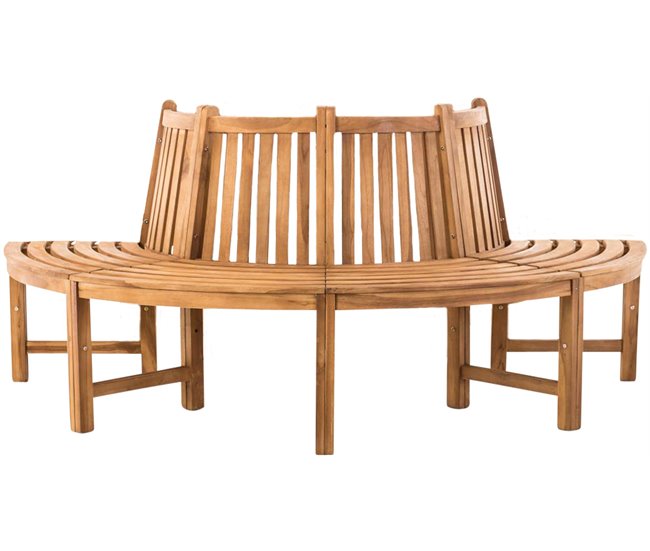 Conforama Banco semicircular Leming Madera Teca 100X200X90 cm