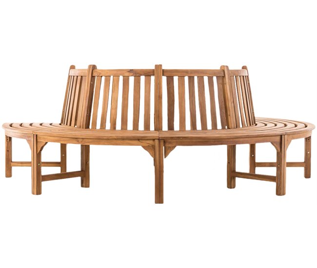 Conforama Banco semicircular Leming Madera Teca 125X250X92 cm