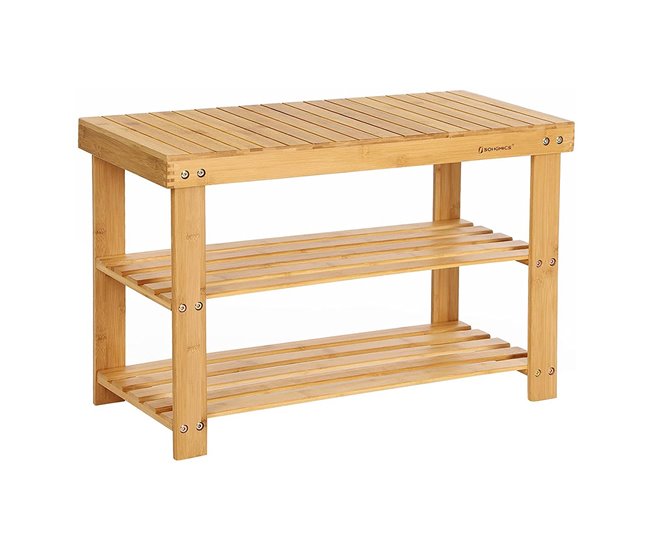 Conforama Banco Zapatero De Bambú Con 3 Niveles - L70 Cm