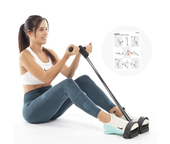 Conforama Bandas Elásticas de Resistencia Multifunción con Guía de Ejercicios Tensport InnovaGoods