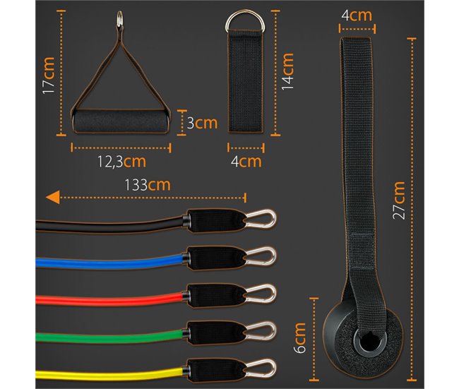 Conforama Bandas Resistencia 12 Piezas 5 Niveles 10 Lb - 30 Lb Cinta Elástica Gridinlux