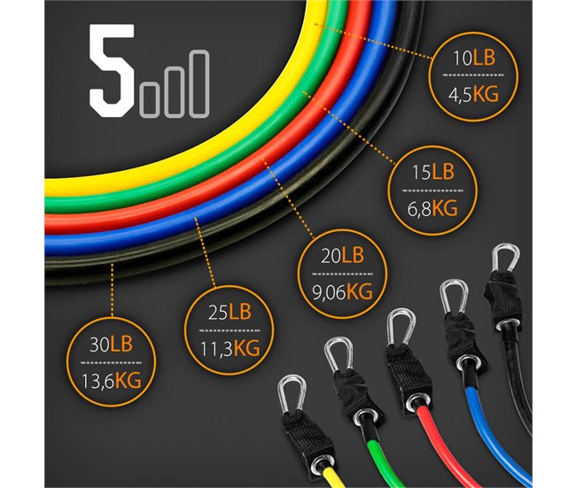 Conforama Bandas Resistencia 12 Piezas 5 Niveles 10 Lb - 30 Lb Cinta Elástica Gridinlux