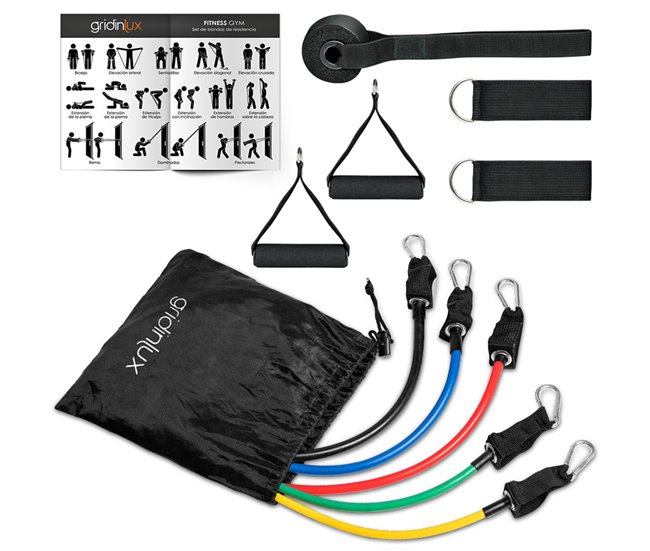 Conforama Bandas Resistencia 12 piezas 5 Niveles 10 lb - 30 lb Cinta Elástica Gridinlux