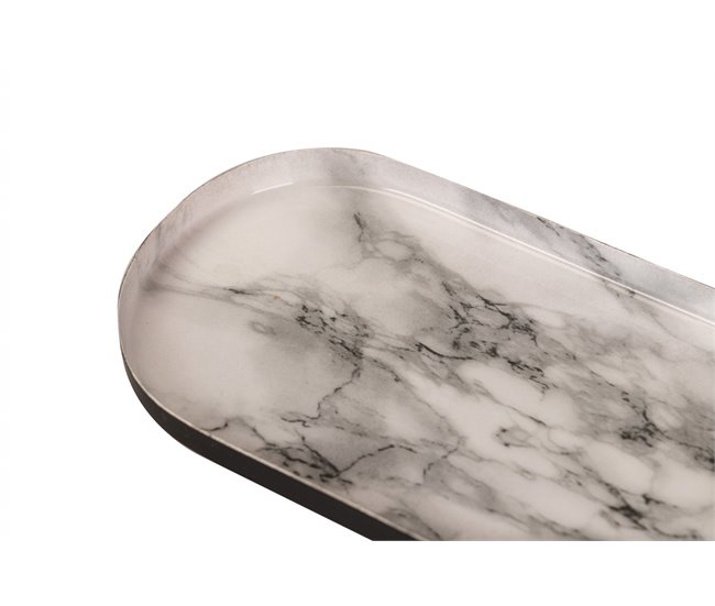 Conforama Bandeja Metal Dorada Efecto Marmol 30x14x2 Cm