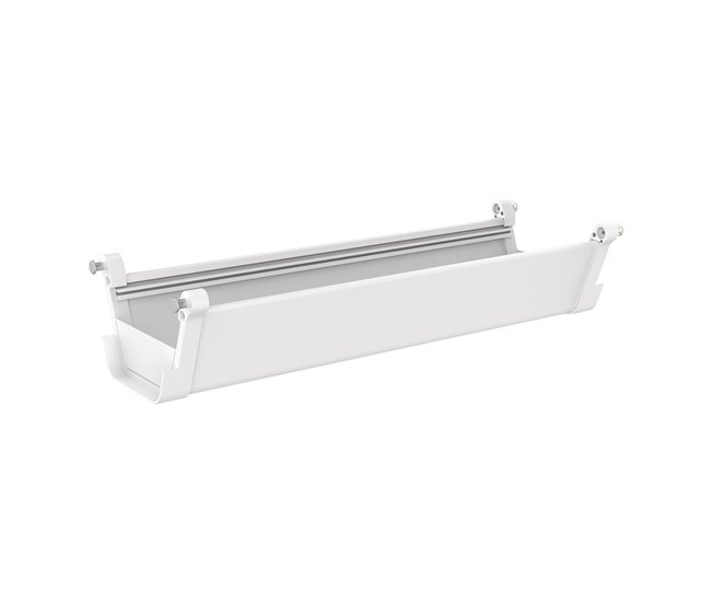 Conforama Bandeja portacables de escritorio Skegness metal 55x18x12cm - Blanco [pro.tec]