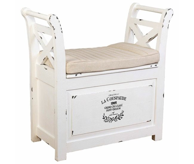 Conforama Banqueta Alexandra House Living Blanco Madera 33 X 73 X 72 Cm