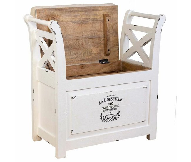 Conforama Banqueta Alexandra House Living Blanco Madera 33 X 73 X 72 Cm