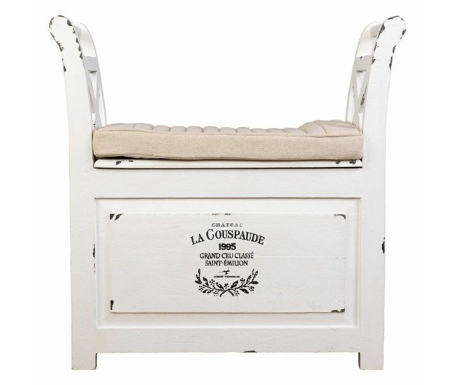 Conforama Banqueta Alexandra House Living Blanco Madera 33 x 73 x 72 cm