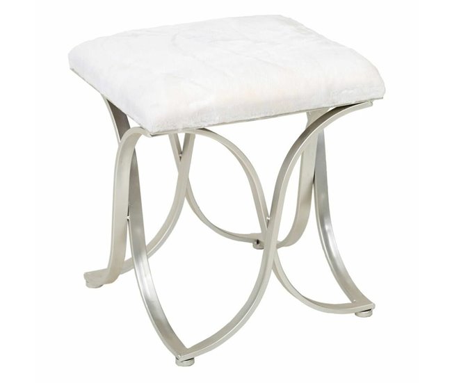 Conforama Banqueta Alexandra House Living Champán Metal Esponja Madera MDF 41 x 47 x 41 cm
