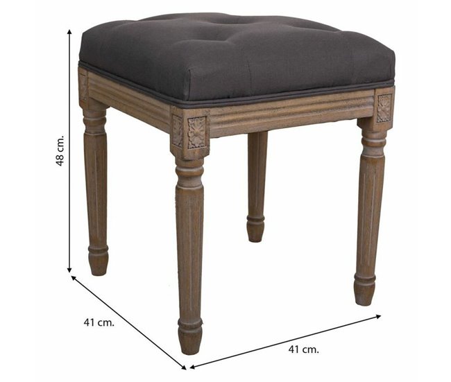 Conforama Banqueta Alexandra House Living Gris Goma Madera 41 X 48 X 41 Cm