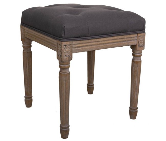 Conforama Banqueta Alexandra House Living Gris Goma Madera 41 x 48 x 41 cm