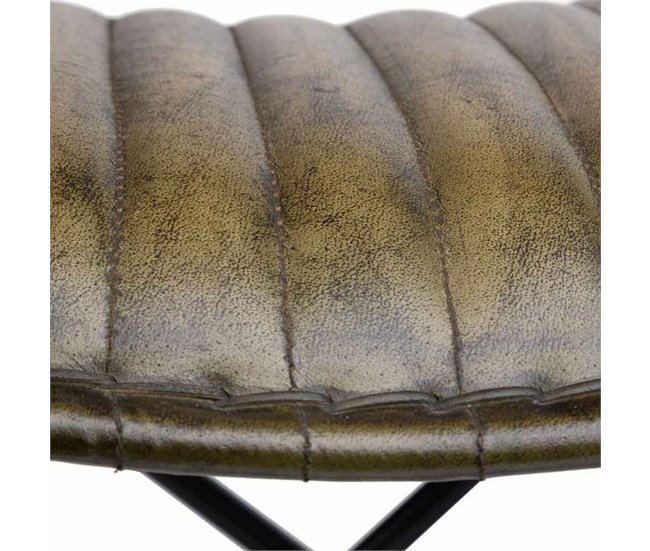Conforama Banqueta Alexandra House Living Verde Cuero Metal Hierro 45 X 45 X 52 Cm