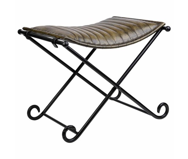 Conforama Banqueta Alexandra House Living Verde Cuero Metal Hierro 45 x 45 x 52 cm