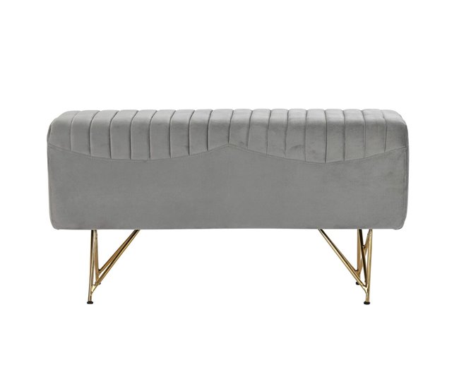 Conforama Banqueta DKD Home Decor 90 X 31 X 47 Cm Gris Dorado Metal
