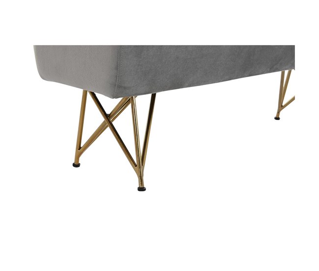 Conforama Banqueta DKD Home Decor 90 X 31 X 47 Cm Gris Dorado Metal