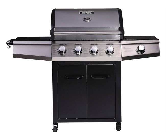 Conforama Barbacoa A Gas "Bingo 5" - 5 Quemadores (1 Lateral) - 15.2kW + Funda De Protección - Negro