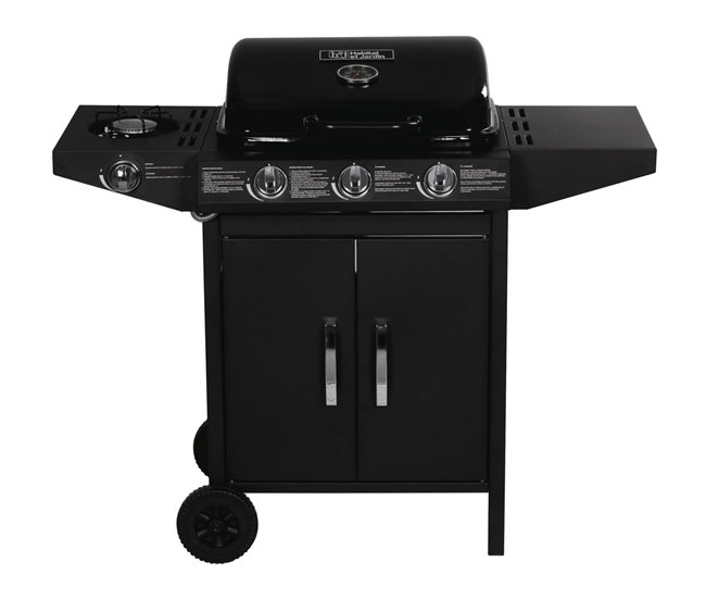 Conforama Barbacoa A Gas "Festa 4" - 4 Quemadores (1 Lateral) - 10.5kW - Negro