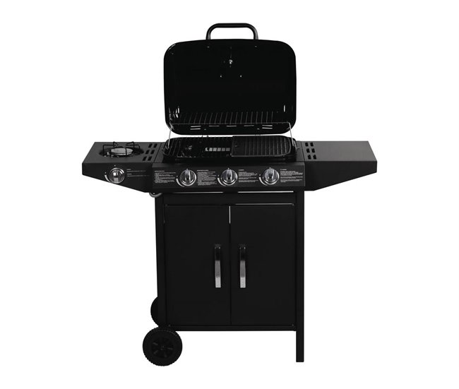 Conforama Barbacoa A Gas "Festa 4" - 4 Quemadores (1 Lateral) - 10.5kW - Negro