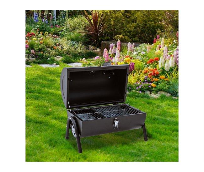 Conforama Barbacoa De Carbón Portátil "Capitán" - 42 X 27 X 43 Cm - Negro