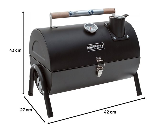 Conforama Barbacoa De Carbón Portátil "Capitán" - 42 X 27 X 43 Cm - Negro